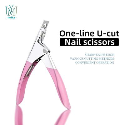 China Professional Art Clipper Cutter U Shape Cutting Manicure Tool One Word Clippers U Nail Scissors Right Handed for sale