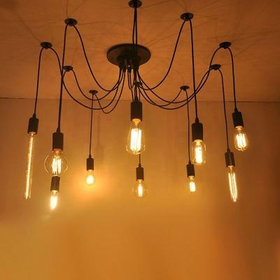 China 2021 Modern Simple Decorative Muti-heads E27 Spider Bar Restaurant Pendant Light Chandelier for sale