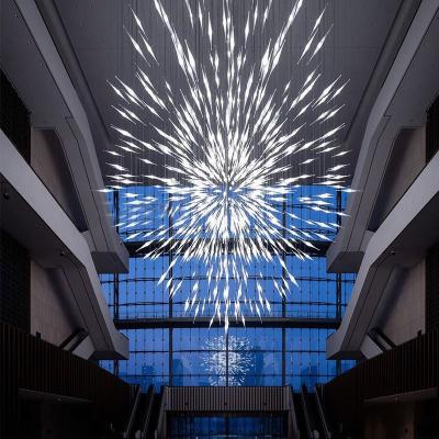 China 2021 Modern Customized Non-standard Hotel Lobby Glass Chandelier Large Hotel LED Chandelier for sale