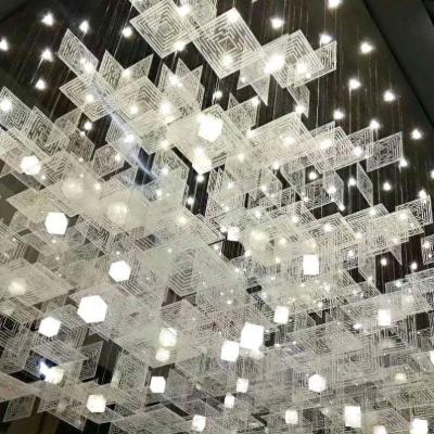 China Modern Acrylic Chandelier 2021Delicate Large Hanging Lamp Hotel Chandelier for sale