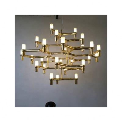 China 2021 Modern Chain Chandelier Chandelier Bronze Gold/Chrome Aluminum, Hotel Decor Elegant Chain Chandelier for sale