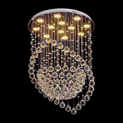 China Customized Modern Minimalist Lighting Postmodern Living Room Dining Room Bedroom Round Crystal Chandelier for sale