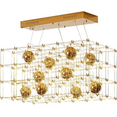 China Post Modern Customizable Modern Large Cube Chandelier Project DIY Hotel LED Cube Pendant Light for sale