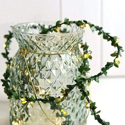 China Tiny Leaf Garland Copper Fairy String Lights Garden Light Decoration Wedding New Year String Holiday Party for sale