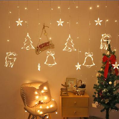 China String Light 3.5m 138 Led Twinkle Star Window Curtain Fairy Lights Star Curtain Lights for Christmas for sale