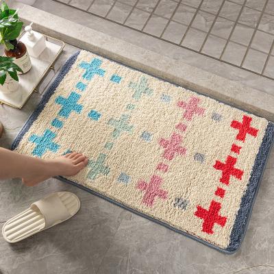 China 7Colour Plant Washable Non Slip Shaggy Bath Mat For Bathroom Cover Water Absorbent Bath Mat for sale