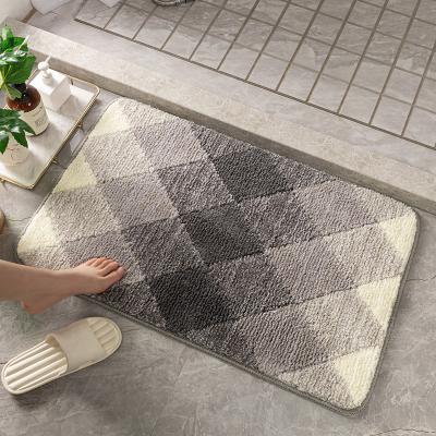 China Washable Cake 7Colour Velvet Anti-Slip Instant Absorbent Bathroom Mat Door Mat Carpet for sale