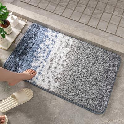 China Washable 7Colour Cake Velvet Mat Thicken Gradient Pattern Super Absorbent Bath Mat for sale