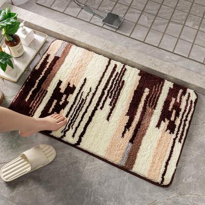 China Washable 7Colour Cake Velvet Home Bedroom Carpet Mat Customization Bathroom Thickening Bathroom Mat Absorbent Foot Mat Anti-slip for sale