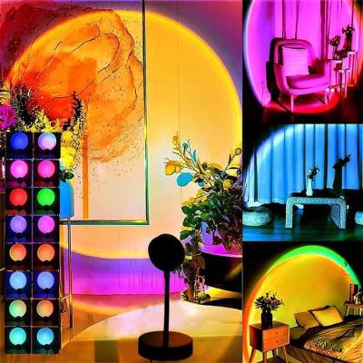 China Modern Sunset Projection 16 Colors Night Light Rainbow Sunset Table Lamp 5 in 1 with Remote Control for sale