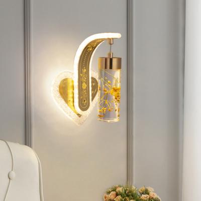 China Creative Luxury Crystal Decoration Living Room Bedroom LED Bedside Wall Lamp Modern Decoration Wall Light for sale