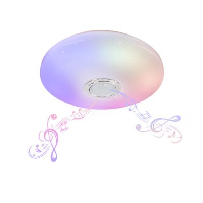 China Minimalist High Quality Modern Nordic Surface Mounted Round Smart Dimmable LED Music Playing Atmosphere Ceiling Light for sale