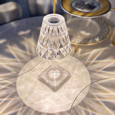 China Nordic Modern Hotel Restaurant Smart Rechargeable Portable Bedside Decorate Modern LED Crystal Table Lamp for sale