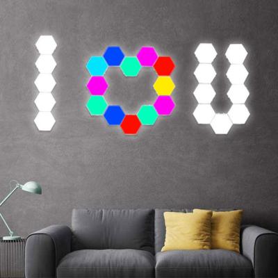 China Factory Wholesale Modern Touch Light Smart Creative Luxury Design Hexagonal Indoor Led Wall Lights APP RGB Modern Wall Lights for sale