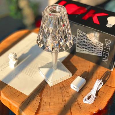 China Modern European Modern Home Decoration Household Table Lamp Led With RGB Crystal Glass Table Lamp for sale