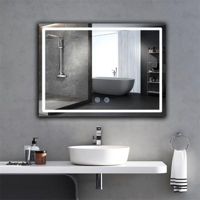 China Modern Wall Mounted Bathroom Espelho Backlit Mirror High Definition Bright Fog Light Rectangle OEM ODM Smart Led Mirror for sale