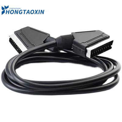 China European Standard Scart Cable Male To Extension Cable Audio Male And Male European Video Scart Cable Junction TV DVD STB 21 Pin To Male for sale