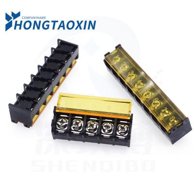 China HB-9500 barrier terminal block HB-2/3/4/10P power strip with cover, spacing 9.5MM barrier HB-9500 terminal block for sale