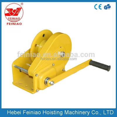 China Steel wire rope hand winch with brake, pulling capacity 800lbs, 1200lbs, 1800lbs, 2600lbs for sale