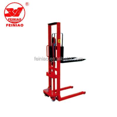 China Manual Steel Pallet Stacker Manual Forklift Trucks for sale