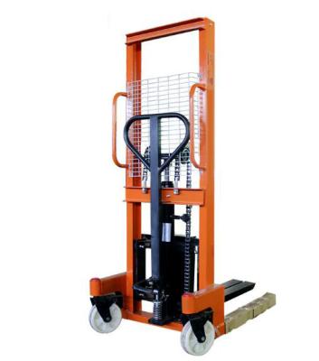 China Material Handling Equipment 1Ton 1.6m Hydraulic Hand Lift Manual Stacker With Adjustable Forks 1000kg for sale