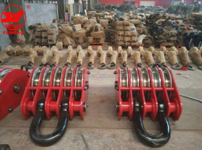 China Crane Series 5 Wheel Wire Rope Bearing Block Lifting Pulley for sale