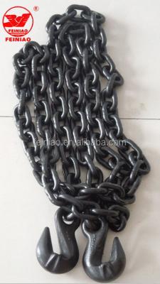 China USA standard alloy steel chain with hooks g43 chain with clevis/eye grab hooks on both ends for sale