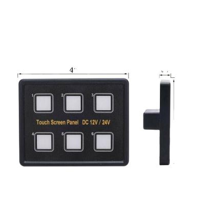 China 6-Gang LED Marine Boat RV 12V/24V Touch Screen Switch Panel Steel Control Box Car for sale