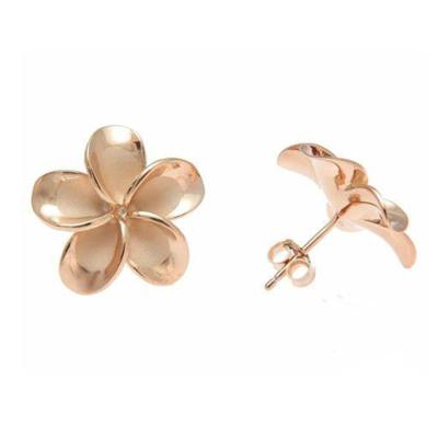 China CLASSIC 925 Sterling Silver Hawaiian Design Hawaiian Jewelry Plumeria Earrings for sale