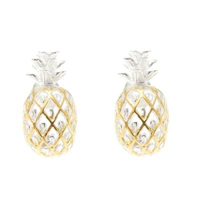 China Sterling Silver Earrings Hollow Design Hawaiian Hawaiian Pineapple Studs Sterling Silver Jewelry Bulk Hawaiian Earrings 925 for sale