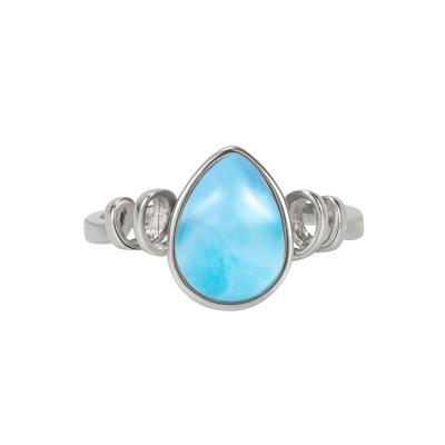 China Larimar ring Bangkok last design ring bezels vintage jewelry silver larimar strong/friendly ring 925 larimar for sale