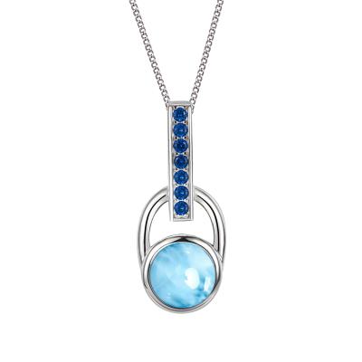 China 925 Silver Sterling Silver Larimar Pendant Fashion Larimar Pendant Cute Latest Design Jewelry for sale