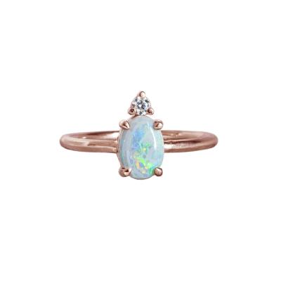 China CLASSIC most popular hot selling zircon with pear cut Opal Engagement Ring Solid 925 Sterling Silver Jewelry Wholesale for sale