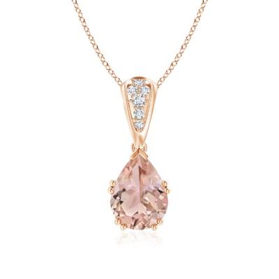 China CLASSIC Morganite Drop Pendant Rose Color Sterling Silver 925 Pear Style Vintage Pendant Jewelry for sale