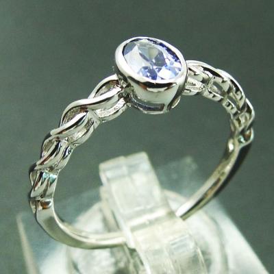 China FASHIONABLE Solid 925 Silver Infinity Tanzanite Wedding Band Ring 18k Rhodium Plating Jewelry for sale