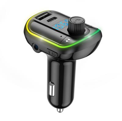 China Type-C 2021 Car FM Transmitter Blue Tooth FM Transmitter Handsfree Palladium Fast Car Charger MP3 Player for sale