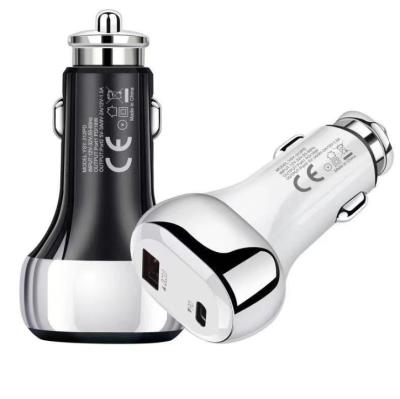 China PD 38W Quick Charging Dual Port Fast Universal Car Charger QC3.0 Portable Mini Type C Car Charger Safe And Fast Charging Adapter for sale