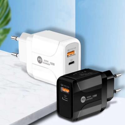 China Hot Selling 18W Palladium Wall Dual Port Quick Charger 5V3A EU USA R-U Fast Charging Fast Charging Type C Adapter C Adapter With Package for sale