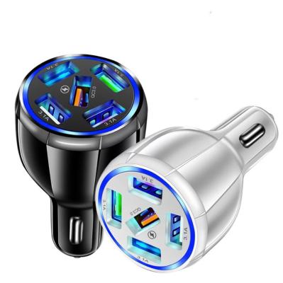 China 15A 5-Port 5V 3.1A USB Car Charger Quick Charging QC3.0 Quick Fast Charging Adapter For Smart Phone for sale