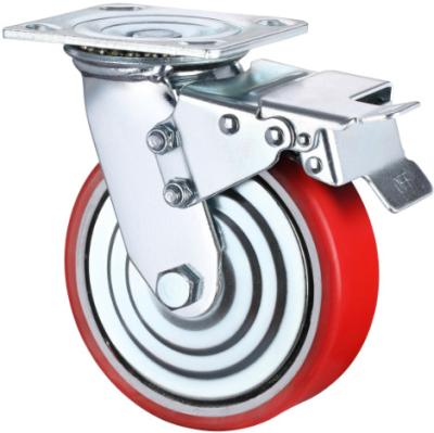 China Durable SS 4 5 6 8 10 12 Inch High Load 400KGS 1.5Ton 2 Ton Heavy Duty Trolley Swivel Industrial Caster Wheels With Brake for sale