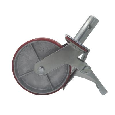 China High Load Capacity 6 Inch 8 Inch Rubber Wheel Cast Iron PU Scaffold Nylon Caster for sale