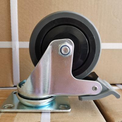 China 4 Inch Rigid Top Plate Anti-Static Industrial Wheel Caster Swivel ESD Wheel 100mm Locking Caster for sale