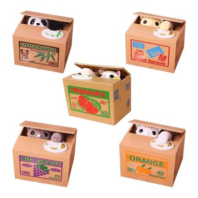 China Cute Saving Money Boxes Plastic Panda Coin Box Automated Toy Gift for Kids for sale