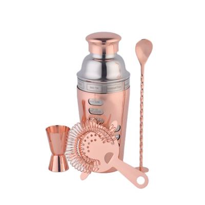 China 2021 New Stainless Steel Barware Sustainable Copper Bar Cocktail Shaker Bartender Kits for sale