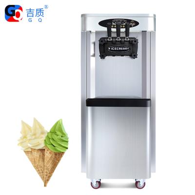 China Snack Factory GQ-36DBP 3 Flavors Stainless Steel Floor Style Soft Serve Ice Cream Machine With Pre-cooingl And Overnight Function for sale