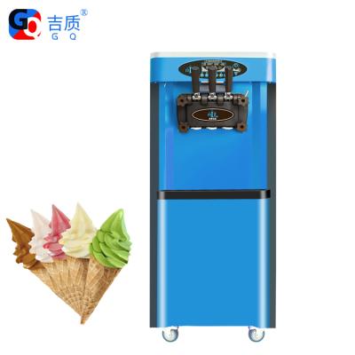 China Hot Sale Floor Type Snack Factory GQ-36D - 2 Soft Serve Ice Cream Machines / Edelstahl-Softeis-Maschine +1 flavore for sale