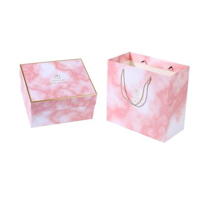 China Recyclable Luxury Large Flower Suede Carrier Strong Jewelry Watch Cosmetic Tissue Packaging Holder Up Paper Bag for sale