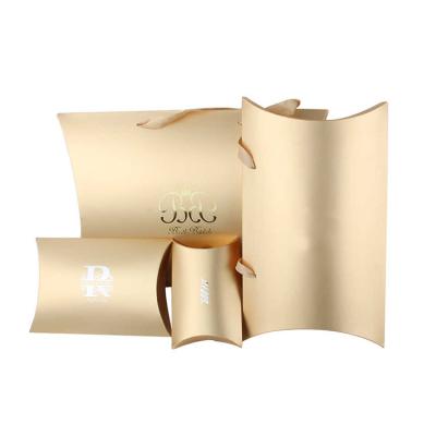 China Small Materials Clear Recycled Long Pillow Box Jewelry Bangle Box With Pillow Earring Gold Gift Pillow Case Paper Box for sale