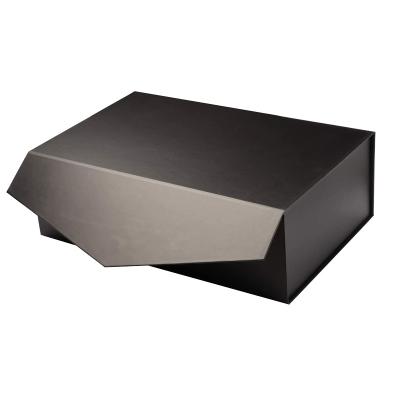 China Recycled Materials Black Hot Sale Open Folding Display Box Cardboard Folding Packaging Luxury Wicks Fold Paper Gift Boxes for sale