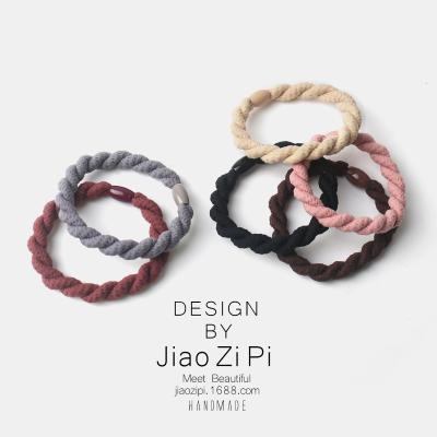 China Other Simple Raw Canvas Floral Elastic Hair Ring Female Hai Hair String Hair Accessories Korean Style Hair Band Elastic Hair Tie Band for sale